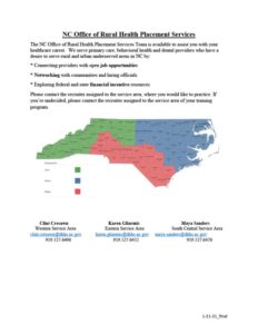 NC Office of Rural Health Placement Services Flyer