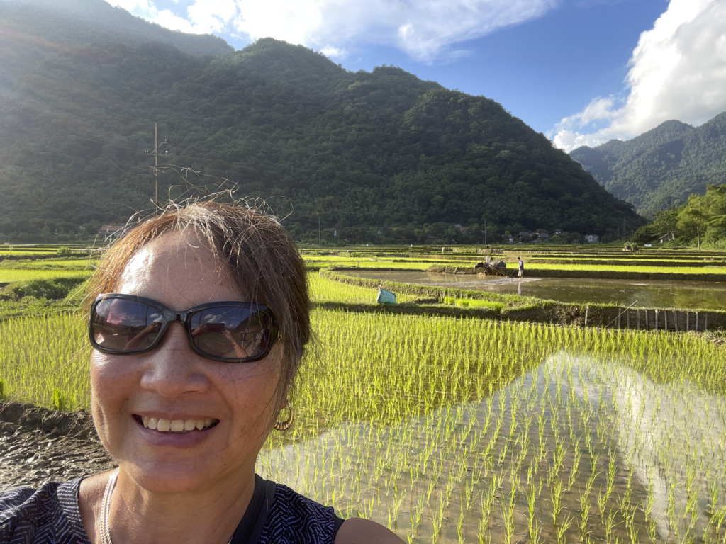 Visiting fields at Ninh Binh Vietnam