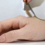 Polymer electrode adhering to the back of a hand