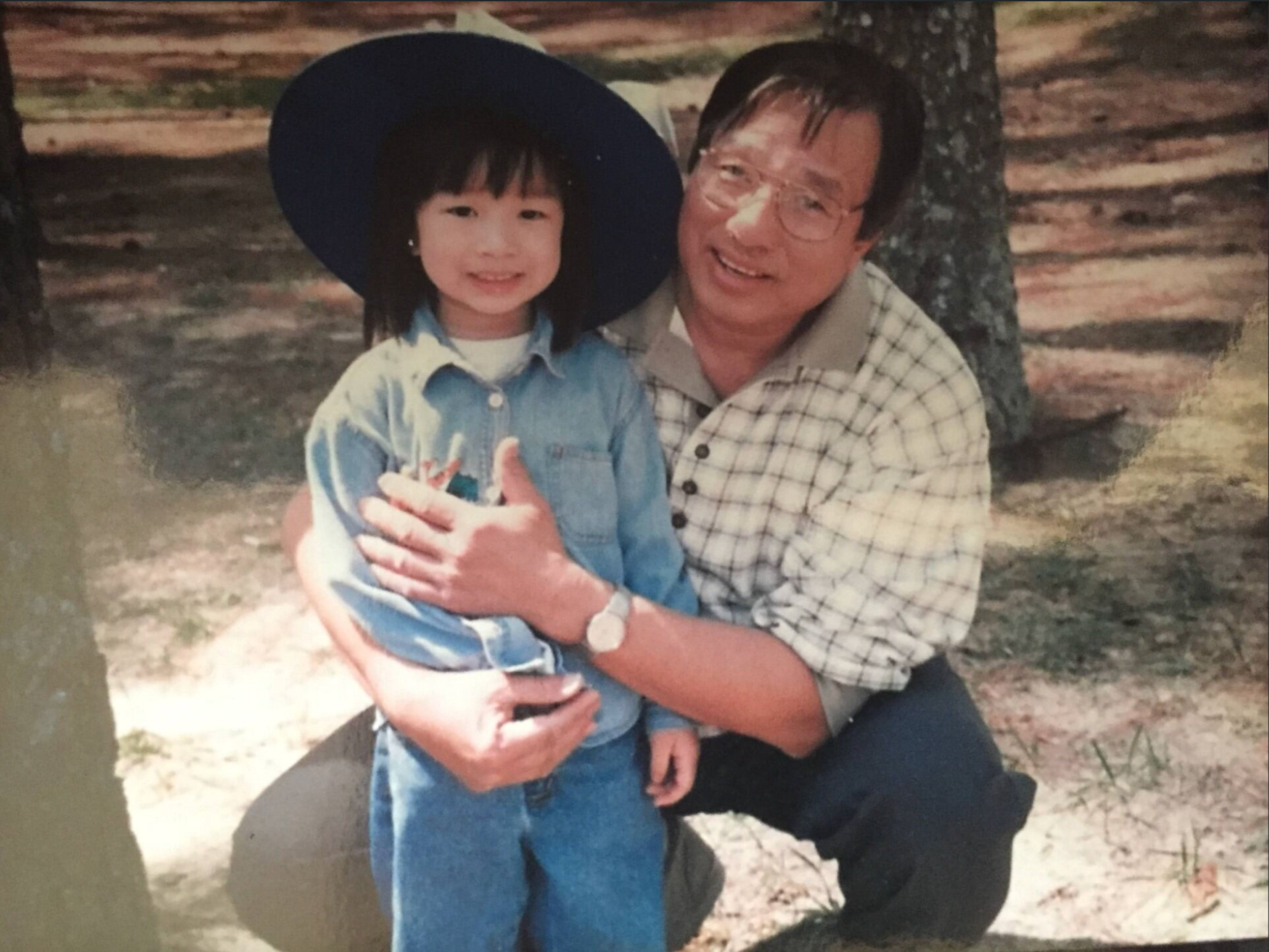 Carolina Vo as a child with her father.