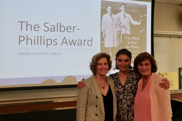 Emma Astrike-Davis, center, 2019 Salber-Phillips Award