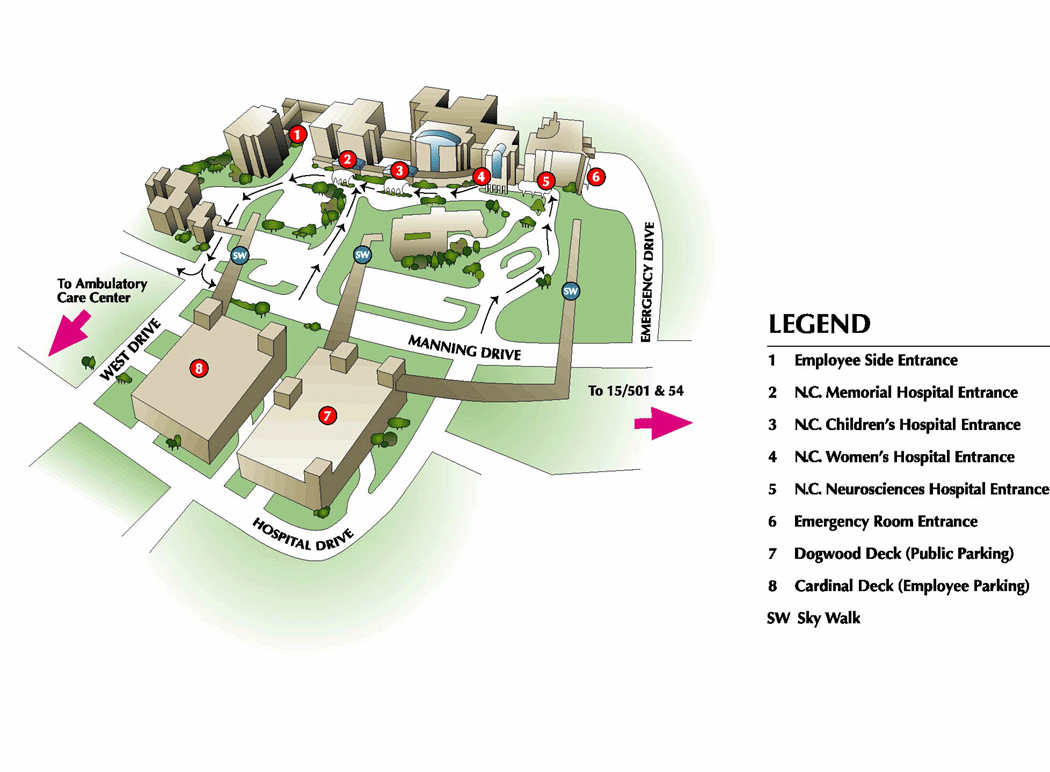 UNC Hospital Map