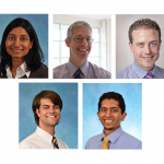 From top left, clockwise: Drs. Deepa Kirk, Christopher Klipstein, Will Pendergraft III, Muddasir Ayaz, David Steele
