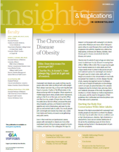 Screenshot of page 1: Insights & Implications in Gerontology_The Chronic Disease of Obesity by Dr John Batsis et al
