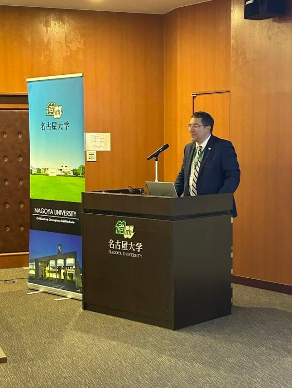 Dr. John Batsis speaking at Nagoya University in Japan, March 2026