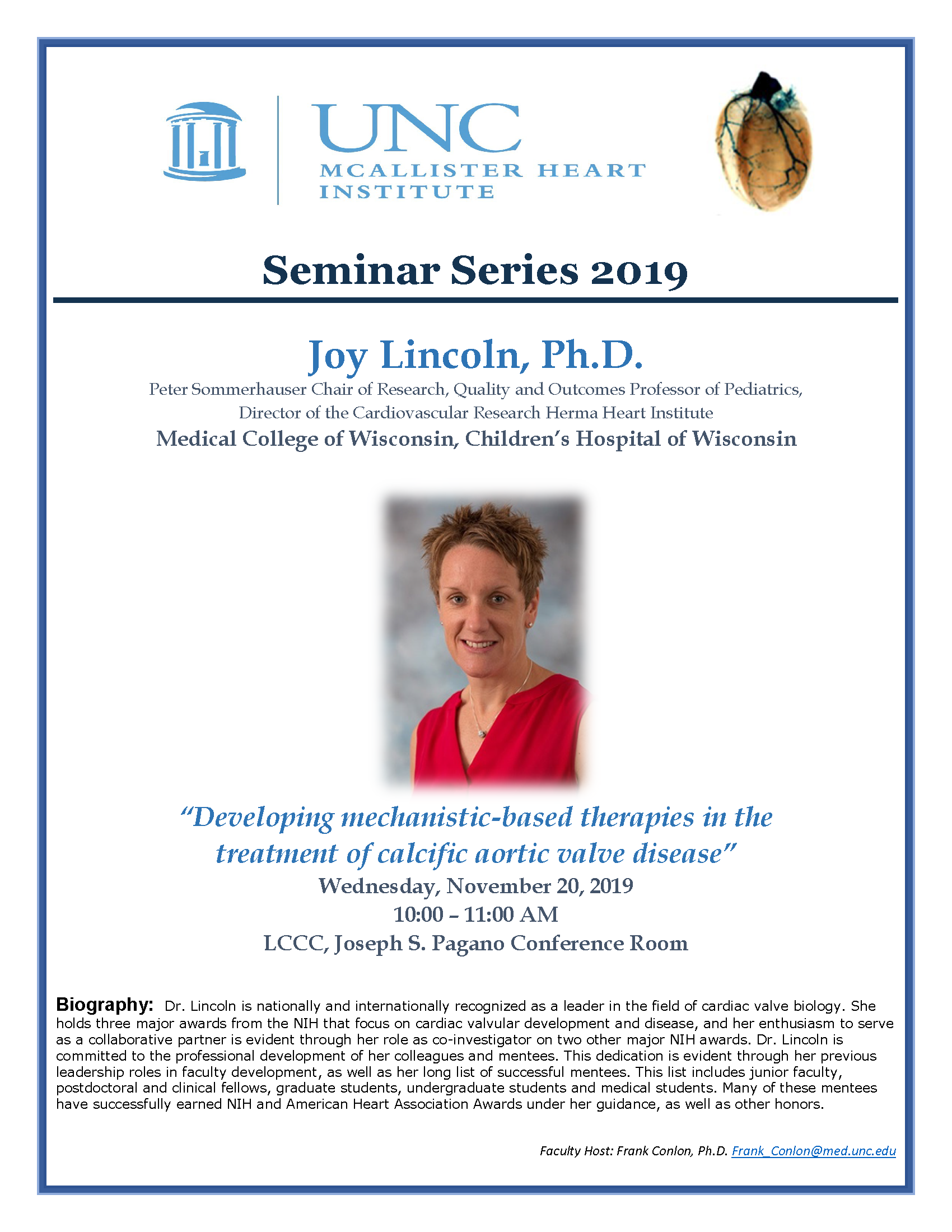 Joy Lincoln, Ph.D. MHI Seminar Flyer