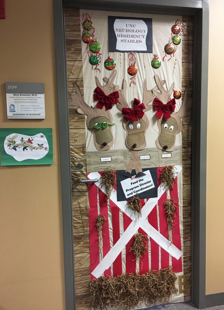 Browner Office Door at Christmas