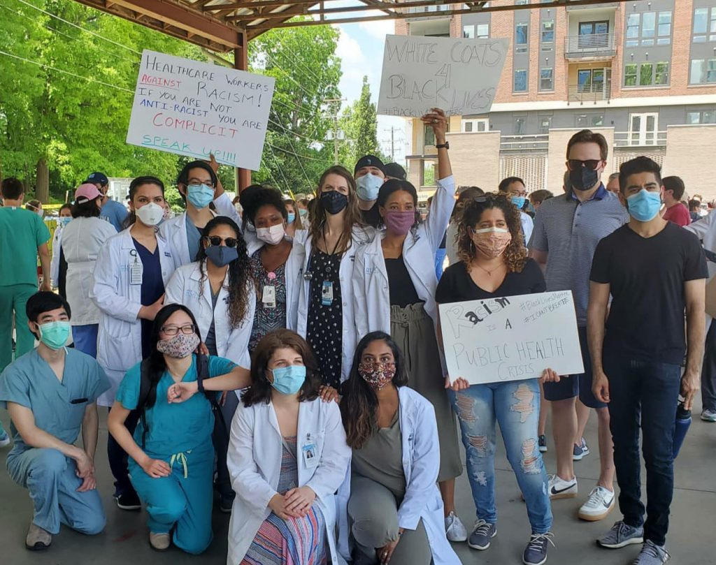 Adult Neurology residents and faculty at a BLM march