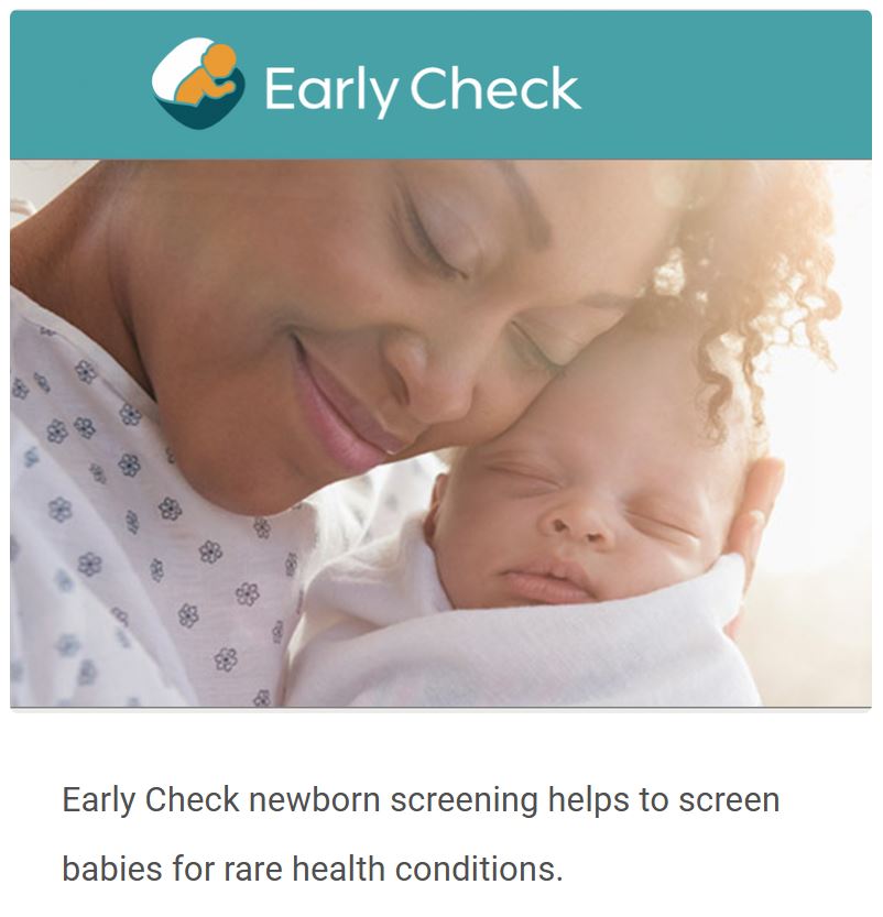 Early Check screening helps to screen babies for rare health conditions.