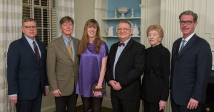 The Wilkins family with Dr. Ewend (far left) and Dr. Sampson from Duke (far right).