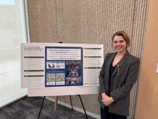 Dr. Hannah Kelly, Duke OBGYN Resident pictured with her Virtual Reality Simulation