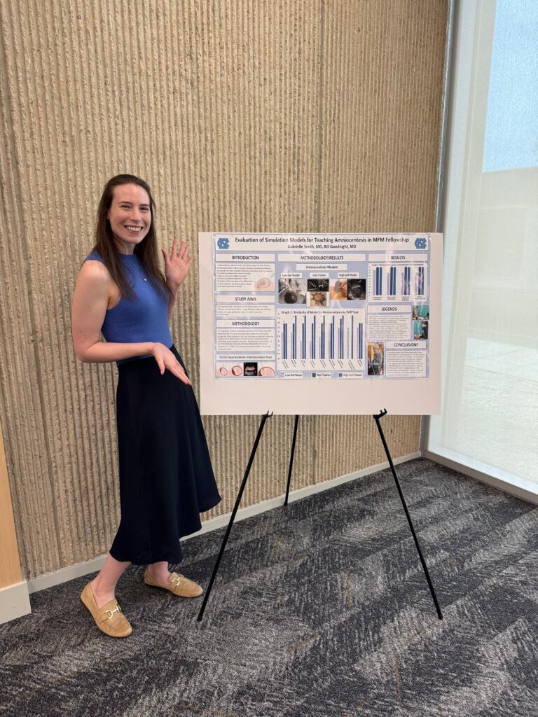 Gabrielle Smith, MD (UNC MHM Fellow) with her Research
