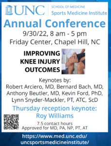 Join the UNC Sports Medicine Institute for Our 1st Annual Conference  September 30th!