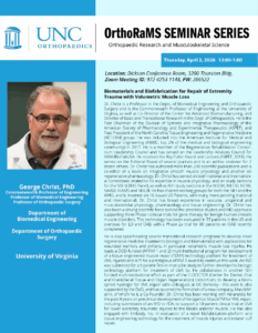 Flier for Georga Christ OrthoRaMS Seminar Series lecture