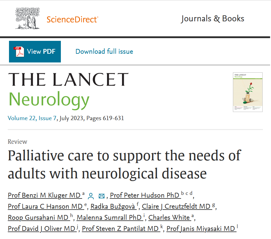UNC Palliative Care Hanson co-authored journal article
