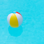 Beach ball in pool