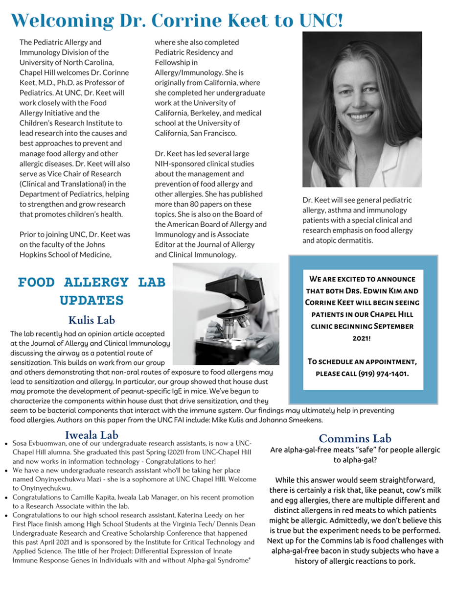 Food Allergy Initiative Newsletter