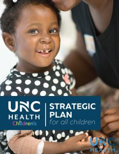 Little girl on the cover of the UNC Children's 2020 Strategic Plan