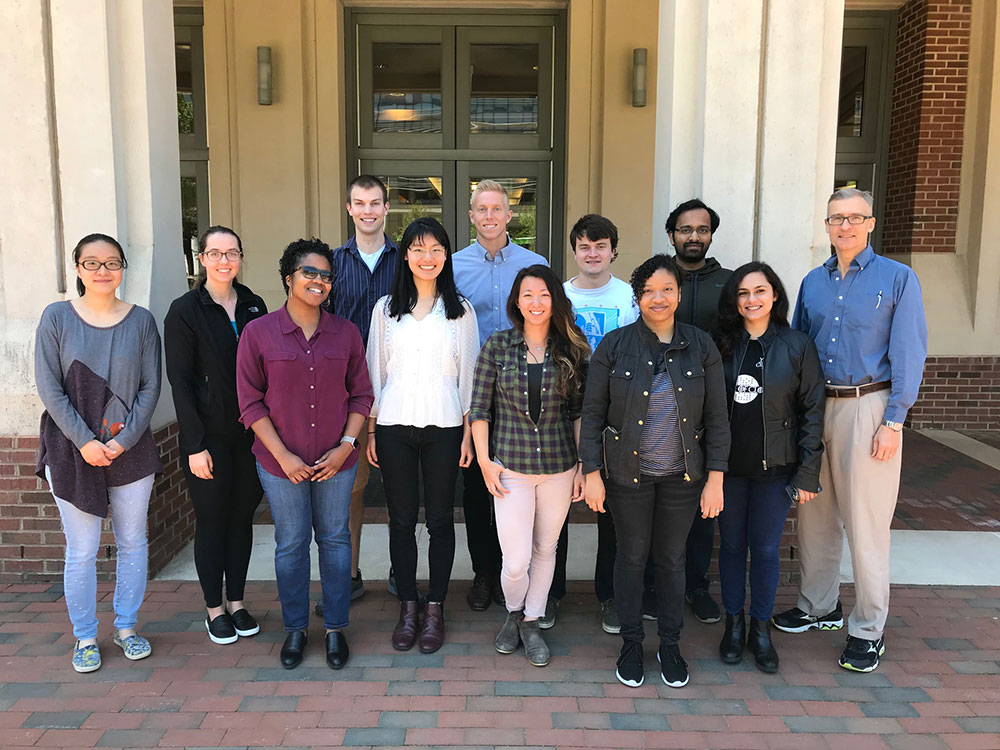 Dohlman Lab 2018 in front of the Genetic Medicine Building on UNC campus