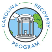 Logo for Carolina Recovery Program. Links to https://studentwellness.unc.edu/programs/alcohol-drug-programs/carolina-recovery-program