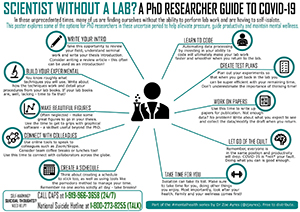 This pdf describes different things to do if you are a PhD researcher without a lab during COVID-19. The link opens the pdf.