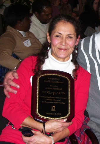 Arlene Sandoval with Staff Excellence Award 2010