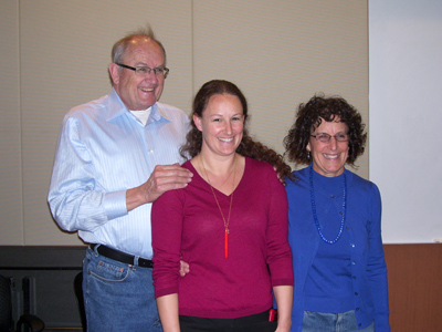 Sarah and parents, Susan Schaffer and Michael Rogan.
