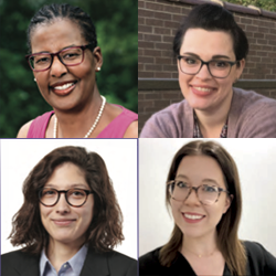 From Lab to Life-Women in Science Non-academic Career Panel: photos of 4 women in science: Top left: Robin Arnette, PhD; Top right: Nicole Baker, PhD, RAC; Bottom left: Irem Dagliyan, PharmD, MSc, PhD; Bottom right: Kate Lansu, PhD
