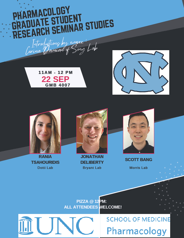Student Research Seminars Flyer - 2023_09_22 Rania Tsahouridis, Jonathan DeLiberty, and Scott-Bang