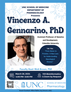 2024_03_26 Vincenzo Gennarino, PhD Seminar flyer