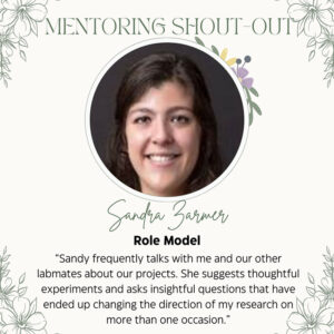 Sandra Zarmer Mentor Shout-Out 2024 with quotes