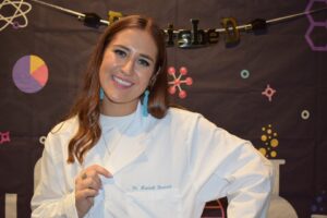 Mariah Stewart, PhD, in her PHCO lab coat