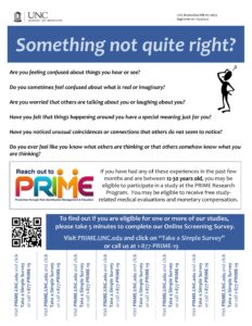 PRIME study flyer with eligibility criteria and QR code to survey