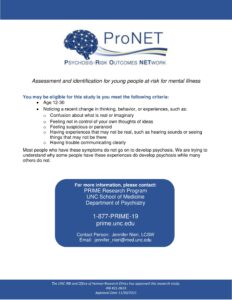 ProNET specific study flyer with eligibility criteria