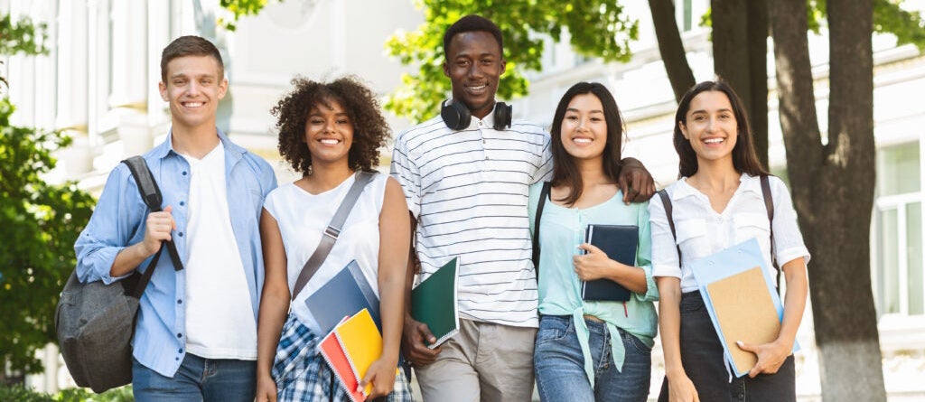group of college students