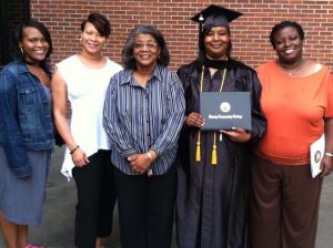 Linda Kelly standing in the middle beside her four daughters Stephanie, Kimbaly, Kia, and Kandis kelly. 