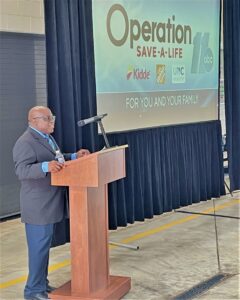 Dr. Booker King speaks at Operation Save a Life 