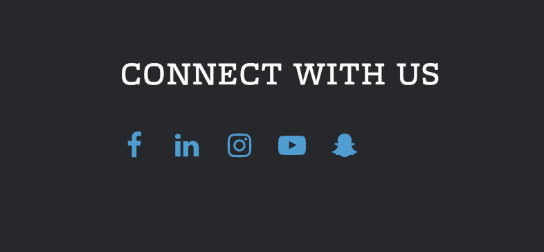 Screenshot of a finished social media menu located in a site footer.