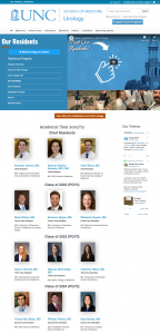 Example of the multi column gallery view that is used on the Urology web site.