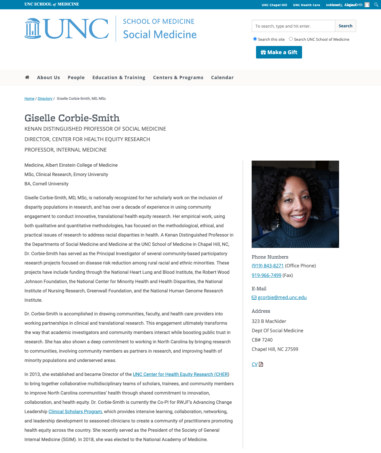 profile example of Giselle Corbie-Smith