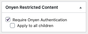 Screenshot of the Onyen Restricted Content options.