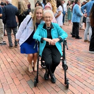 UNC School of Medicine student Mary Kaufmann poses with her grandmother.
